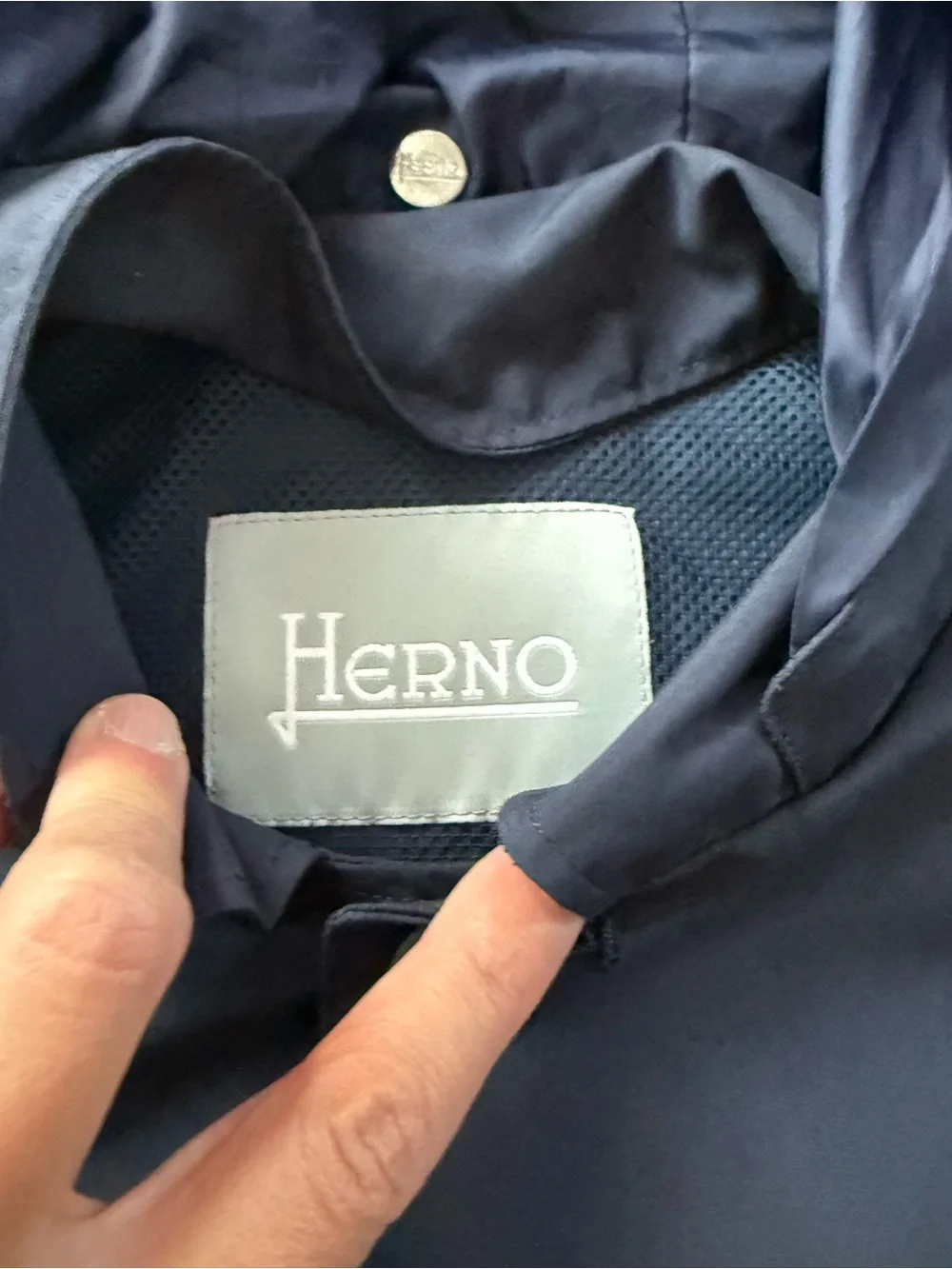 Herno Navy Hooded Kids Raincoat Size 8